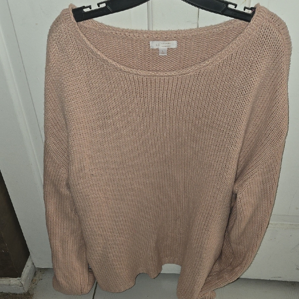 LC Lauren Conrad Soft Pink Scoop Neck Sweater